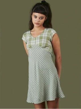 UNIF Green Plaid Dress